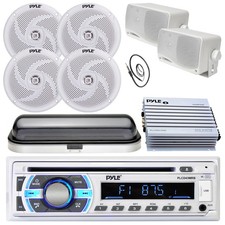 Pyle 1DIN MP3 Receiver W/Cover, 4x 5.25" Speakers, 2x 3.5" Speakers, Amplifier
