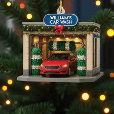 🚗 Personalized Car Wash Ornament Custom Name Auto Detailing Gift