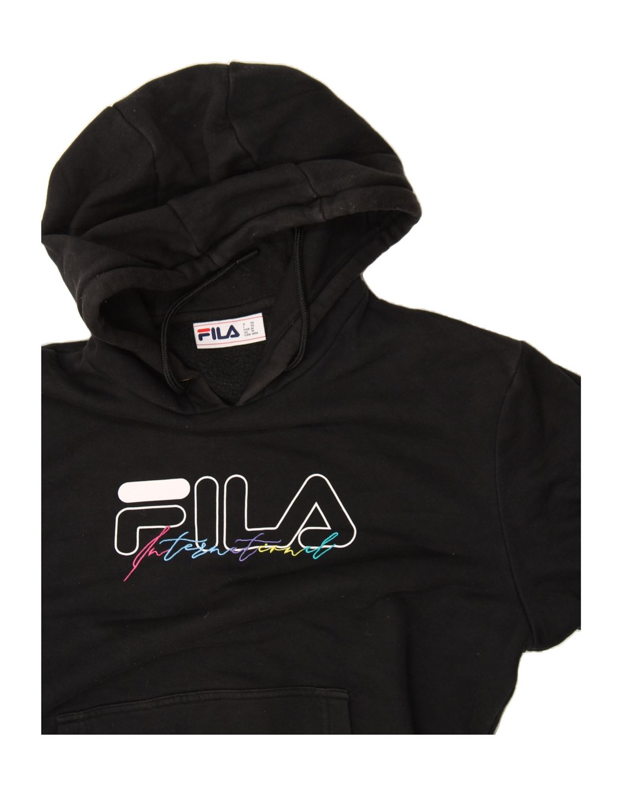 FILA Maglione Uomo Grafico con Cappuccio Medium Nero Cotone CC43