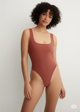 Women's Seamless Tank Bodysuit - a New Day Rust size L