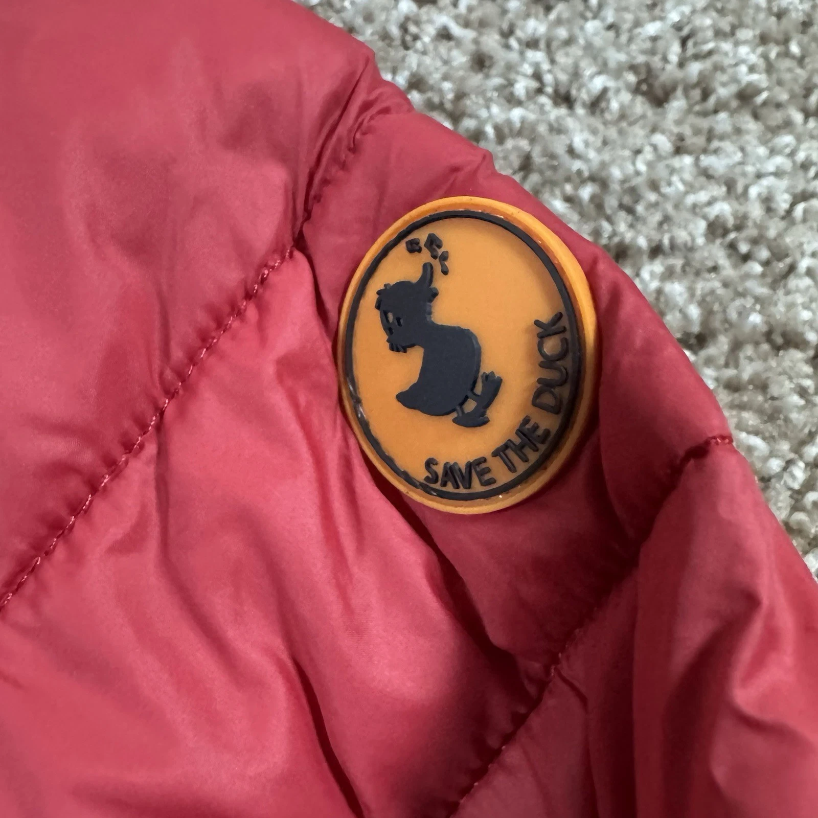 Save the Duck Ultra Light Jacket Puffer Mens Size Small Full Zip Plumtech Red image 10