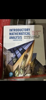 Pearson Introductory Mathematical Analysis Fourteenth Edition Hardcover Haeussl 
