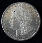 1880-S Morgan Silver Dollar, AU Details, Possibly Cleaned