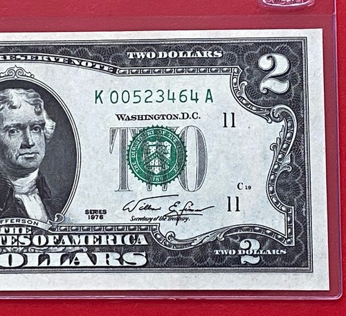 1976 2 $ ZWEI DOLLAR SCHEIN ( DALLAS K ) BANKFRISCH