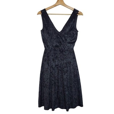 Belinda Size Small Textured Patterned Soft Velour Fit and Flare V-Neck Dress  | eBay