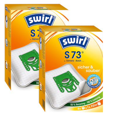 8 Staubsaugerbeutel Swirl S73 geeignet für Siemens VZ 92 E 70