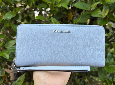 Michael Kors Jet Set Travel Large Continental Wallet Pale Ocean