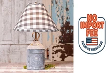 Irvin's Tinware Paul Revere Lamp with Gray Check Shade K20-16G Ship By USA !!!