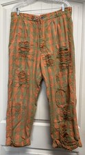 Magnolia Pearl European Cotton Check Charmie Distressed Trousers in Chaser OS