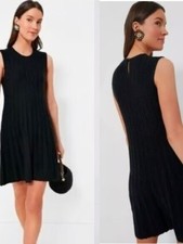 Tuckernuck POMANDER PLACE Black Adi Sleeveless Knit Dress Pleated Sz L