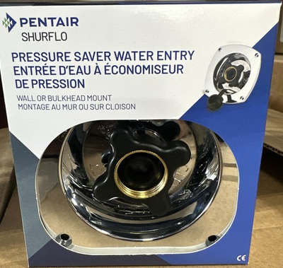 #ad Shurflo Pressure Saver Water Entry Wall Or Bullhead Mount 183 029 14 Chrome New $20.00