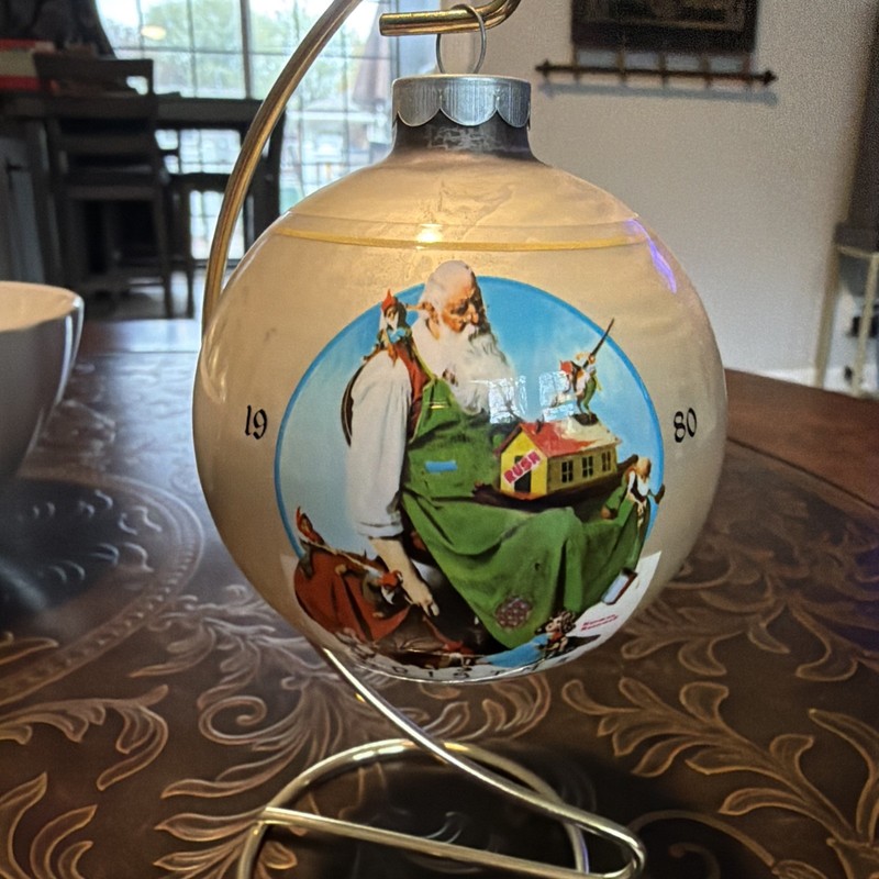 Norman Rockwell 1980 Limited Edition Glass Ball Christmas Ornament