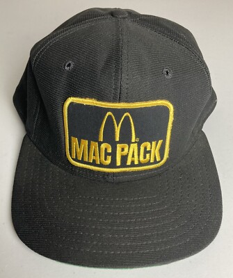 McDonald s Mac Pack Vintage Snapback Hat New Era Tag Big Mac - Black