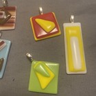Lot Of 6 Fused Art Glass Pendants  — photo 3