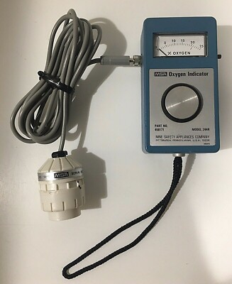 MSA Oxygen Indicator Model 244R Portable Mine Safety Appliances Includes Sensor