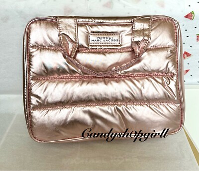 NEW Marc Jacobs Fragrances PERFECT Metallic Rose Gold Puffy Makeup