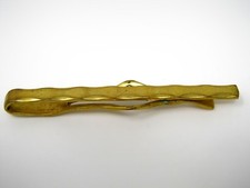 Vintage Tie Bar Clip Jewelry: Beveled Edge Gold Tone by Anson