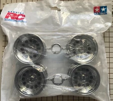 Tamiya RC 4-PACK Silver Chrome Wheel Set for Toyota Bruiser # 9000359