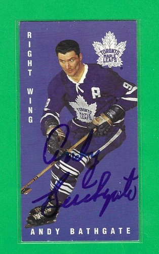 HOF ANDY BATHGATE (D) 1994-95 PARKHURST TALL BOY MAPLE LEAFS AUTOGRAPH CARD