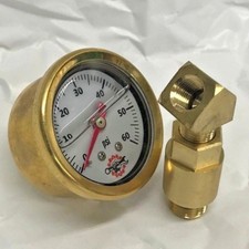 BRASS OIL PRESSURE GAUGE rr MOUNT SHOVELHEAD EVO BIG TWIN 70-99 softail white