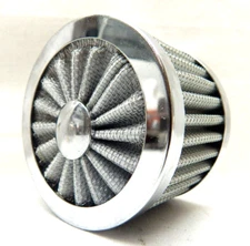 Chrome Engine Breather Valve Cover 1-1/4" Hole Vent Filter 1" Stem Extra Flow