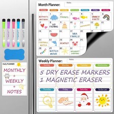 Dry Erase Calendar Magnetic Monthly Weekly Daily Whiteboard Organizer For Fridge