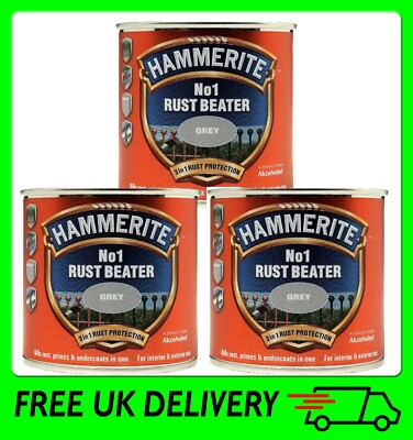 * 3er Pack * Hammerite No.1 Rostschläger / Schutzfarbe grau [5158238] 250 ml
