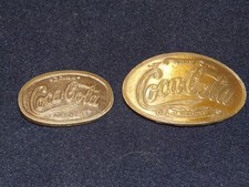 Coca Cola Belt Buckle Advertising Brass Plated 5 Cents at Fountains Lot of 2