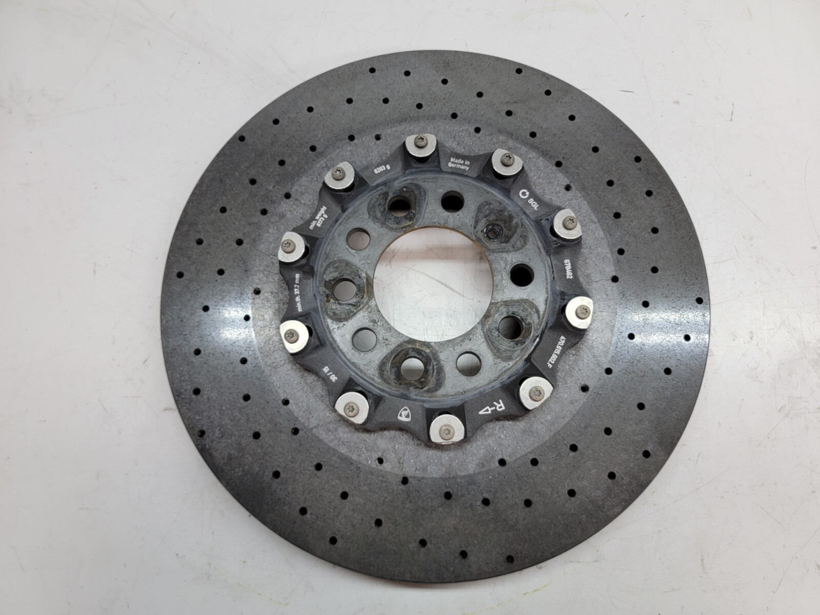 LAMBORGHINI AVENTADOR REAR RIGHT CARBON CERAMIC BRAKE DISC ROTOR OEM 470615602F