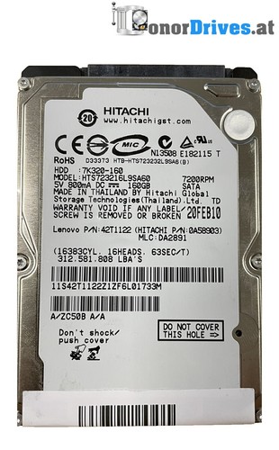 Hitachi HTS723216L9SA60 - 160 GB - SATA - PCB 220 0A90121 01 *