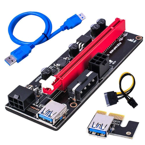 PCI Express Riser Card USB 3.0 Cable PCI-E 1X to 16X Adapter for GPU Mining RF