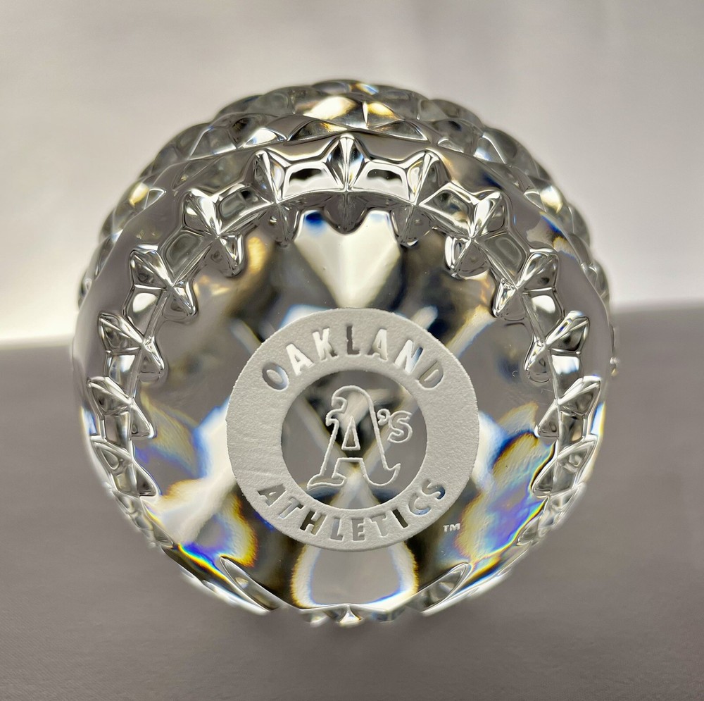 Oakland A’s Athletics Waterford Crystal Baseball Collectable Paperweight