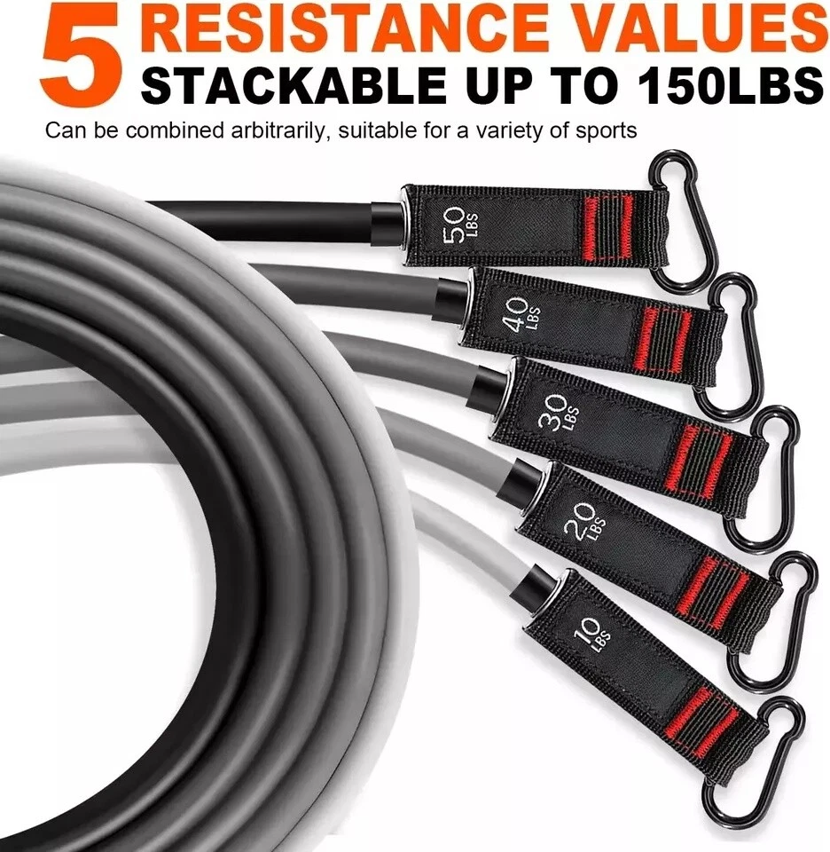 Conjunto de 11 PIEZAS Bandas de Resistencia Yoga Pilates Abdominales Ejercicio Fitness Tubo Bandas de Entrenamiento Foto 4 de 4