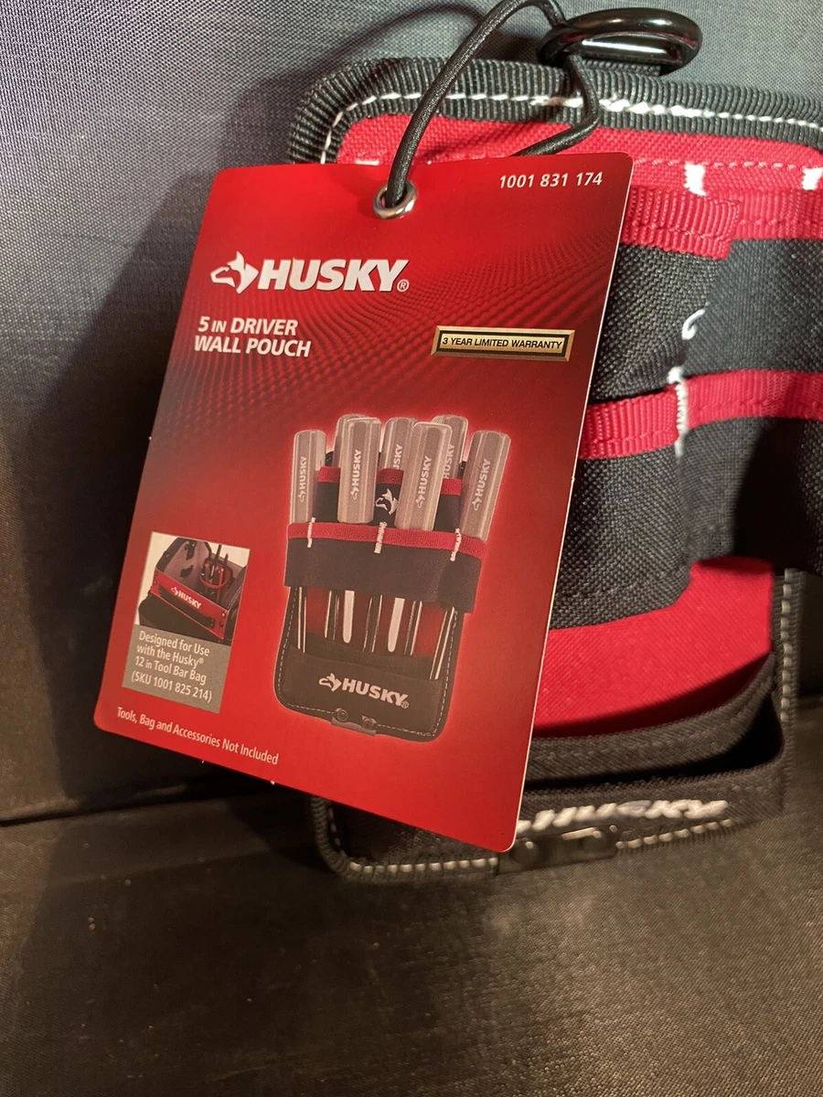 HUSKY Tool Bag 5 in. Driver Wall Pouch Belt Clip Screwdriver