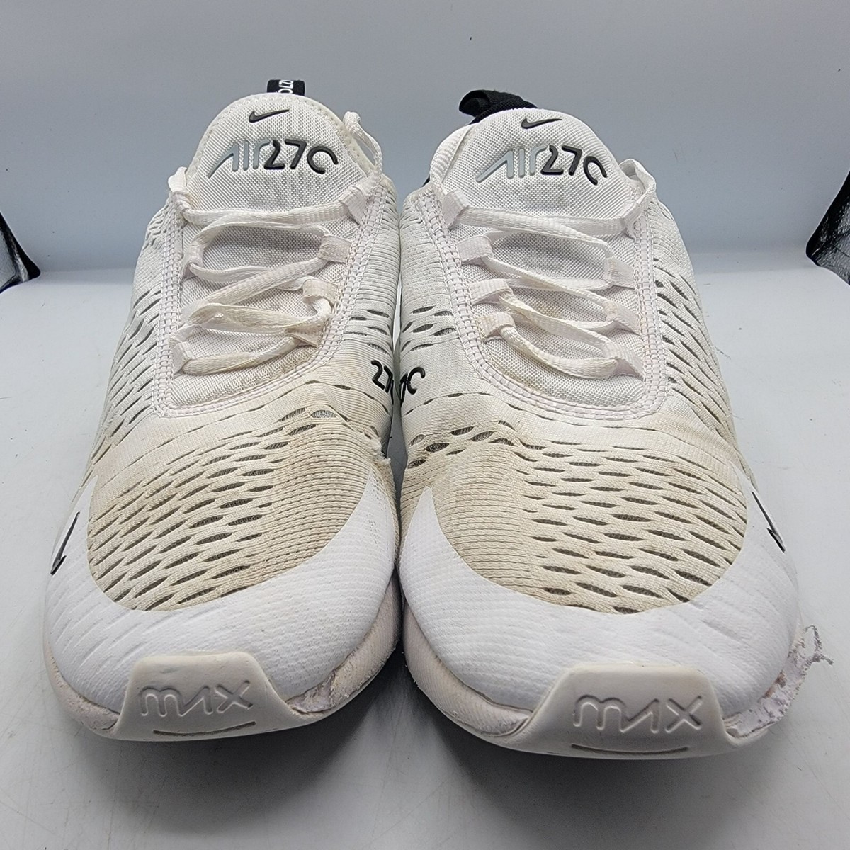 Nike Air Max 270 Mens 9 White Black Running Athletic Comfort Shoes