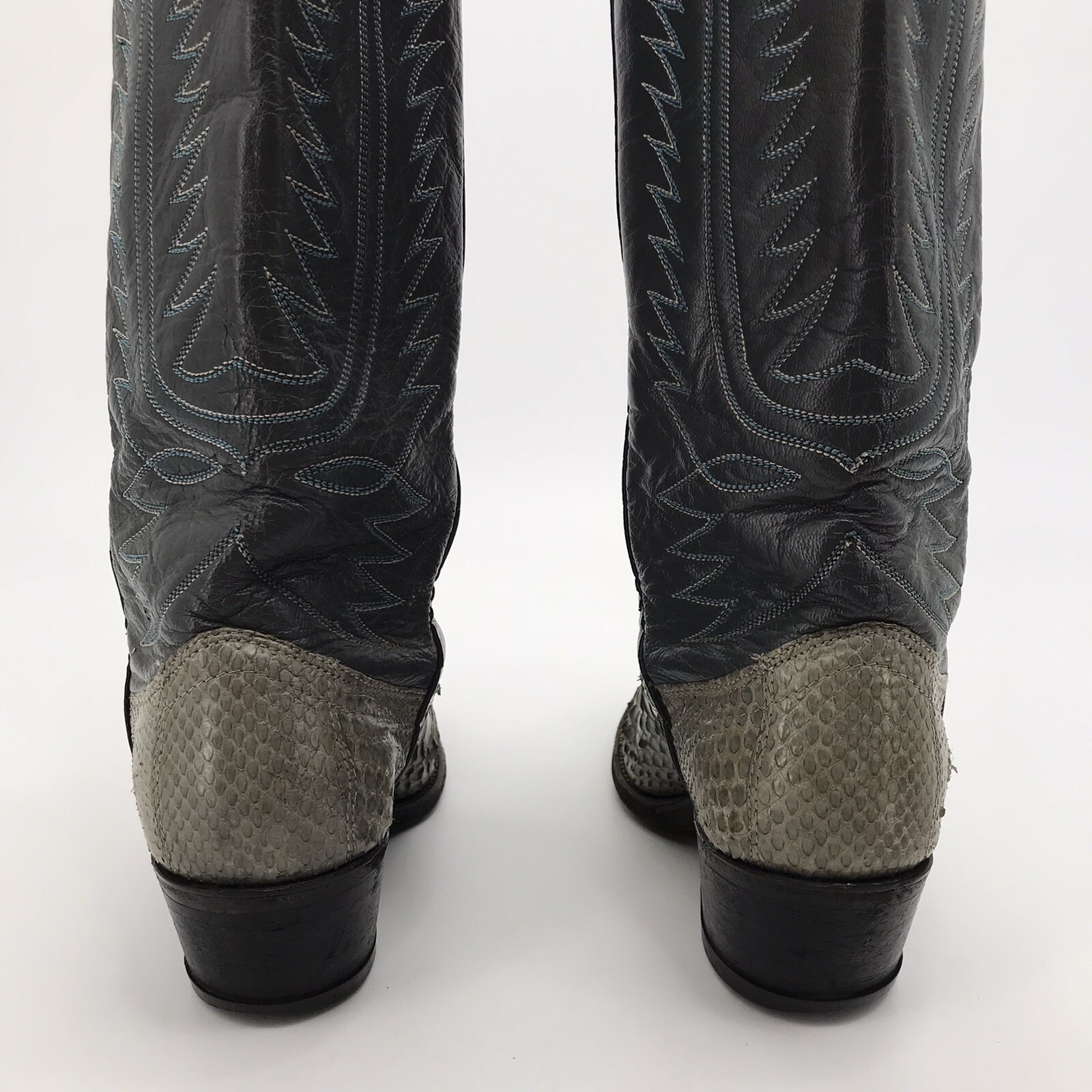 Vintage Dan Post Gray Python Snake Skin Exotic Co… - image 9