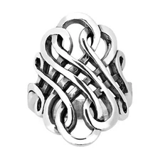 Forever Interconnected Infinity Knot Sterling Silver Ring-7