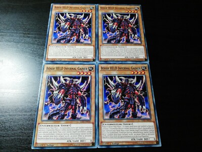 Yugioh 4× Böser Held Infernal Gainer LED5-DE018 1.Auflage  Neu