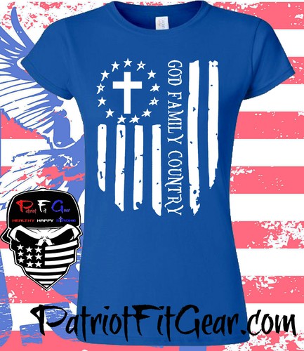Women's t-shirt,God Family Country,1A 