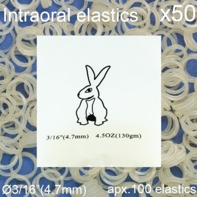 50x Zahn Kieferorthopädisch Intraoral Latex Gummi Zähne Kaninchen Ø3/16''