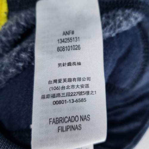 Abercrombie & Fitch Sweat Pants Mens S Stretch Blue Drawstring 92 Yellow Logo - Picture 6 of 18