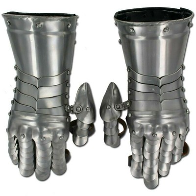 18 gauge Steel Medieval Flared Cuff Gauntlets Metal Plate Armour 2 Glove Set