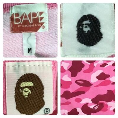 BAPE Pink Swarovski logo sweat shirt Pink camo A Bathing Ape Size