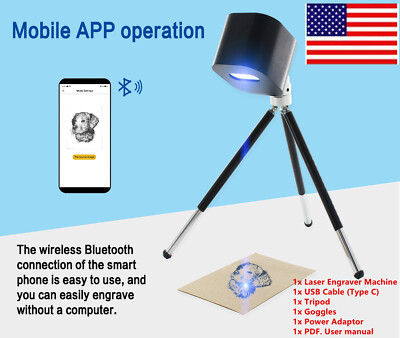 〖USA〗Compact Laser Engraver Etcher Printer Machine Mini Handheld for DIY Logo