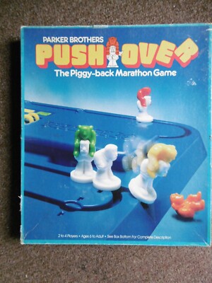 VINTAGE Push Over KOMPLETT Parker Brothers 1981 Huckepack Marathon Spiel