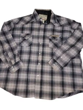 Men's Vintage Jesse James West Coast Choppers Work Wear Plaid Shirt 90s Rodeo 