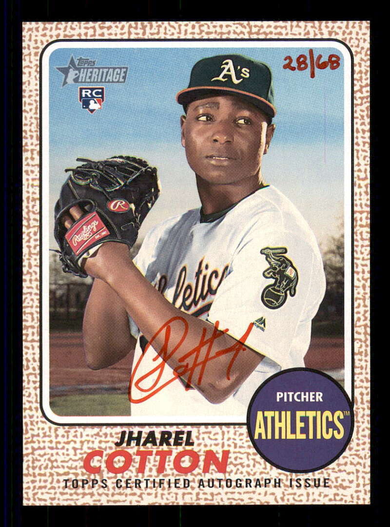 Jharel Cotton #JC Baseball Cards 2017 Topps Heritage Real One Autographs trading card — raw and PSA graded price guide
