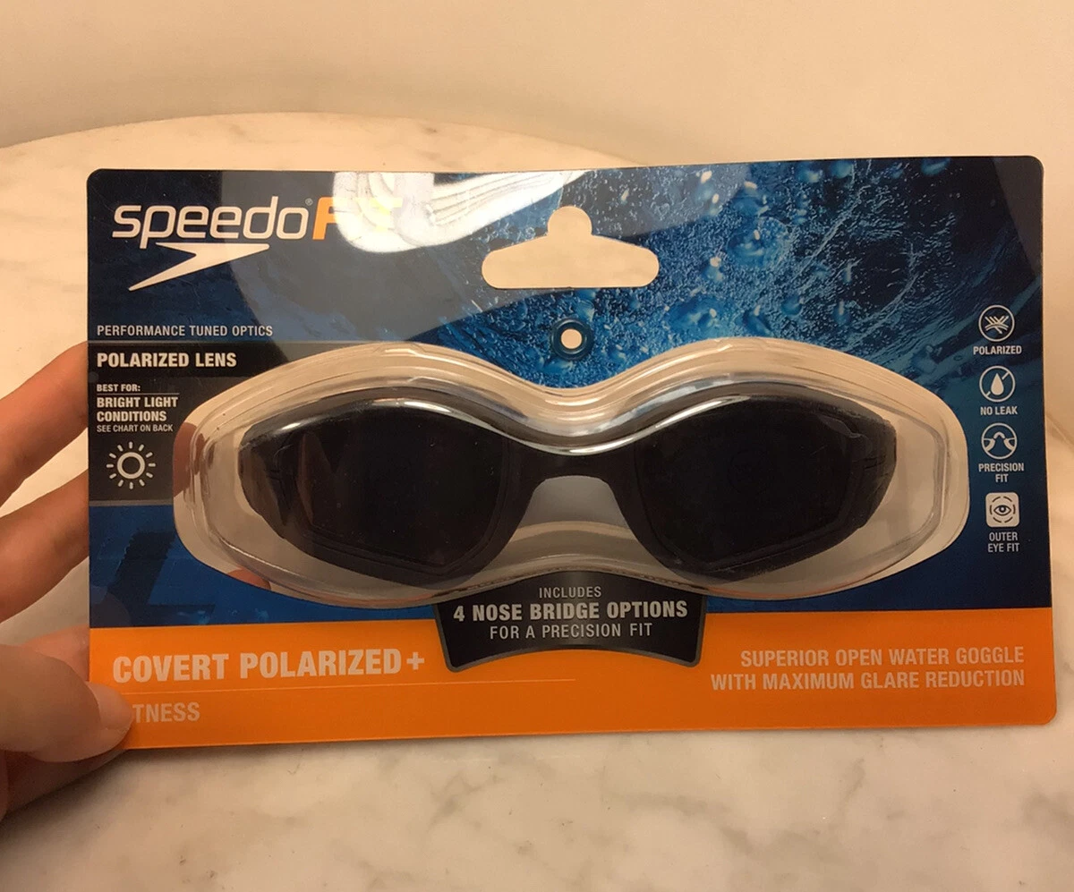 SPEEDO FIT Covert Polarized Fitness Polarized Lens Black 7750383 Swimming Goggle
