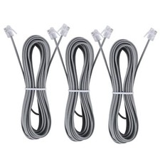 Telephone landline Extension Cord Cable Cord with Standard RJ-11 6P4C Plug 10...