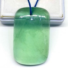 186.4 Ct Natural Fluorite 50x32mm Cushion Drilled Cabochon Pendant Size Gemstone